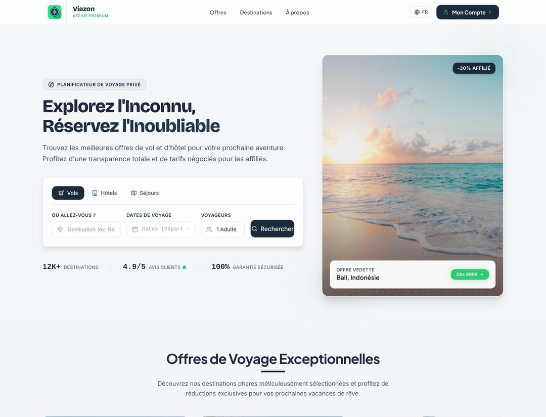 Plateforme de Voyage & Tableau de Bord Affilié