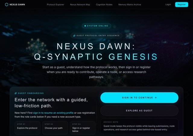 Nexus Dawn: Q-Synaptic Genesis