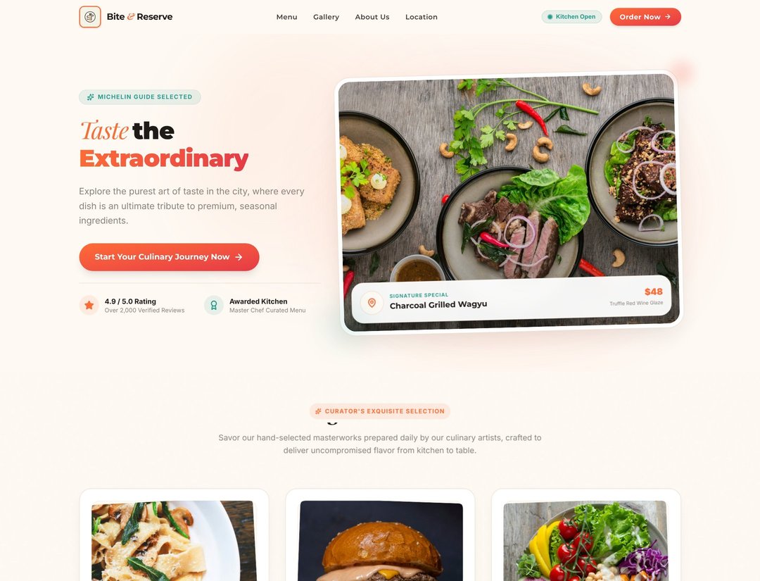 Bite & Reserve Food Platform