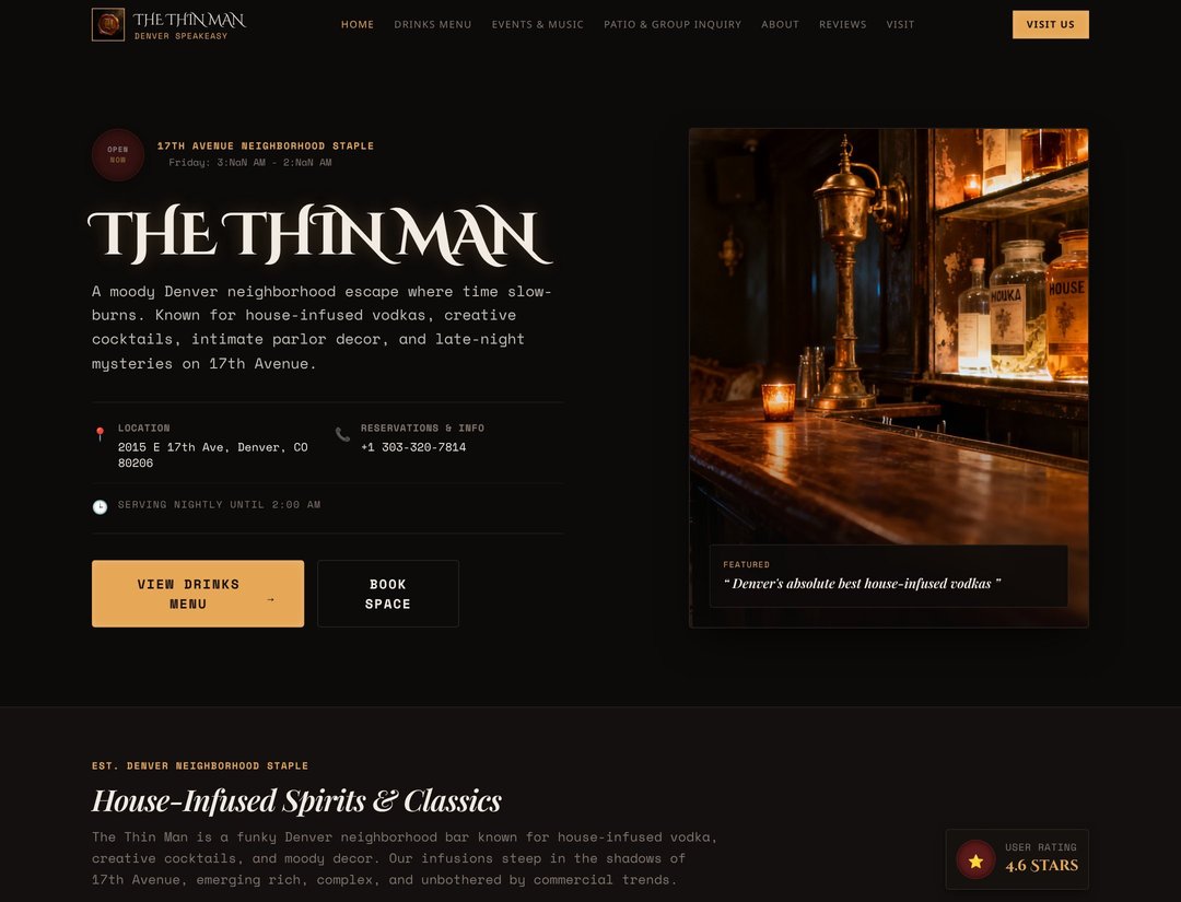 The Thin Man Bar Website