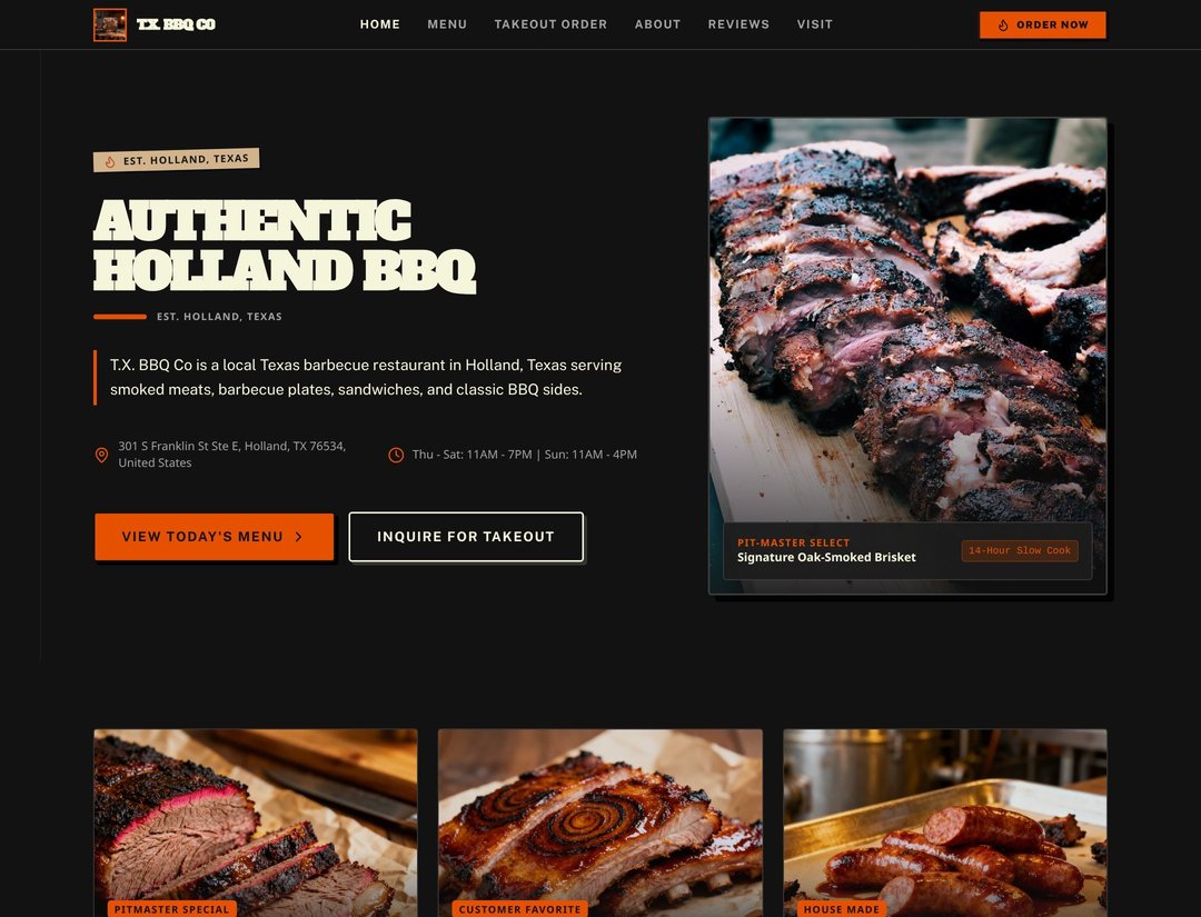 T.X. BBQ Co Official Website & Management System