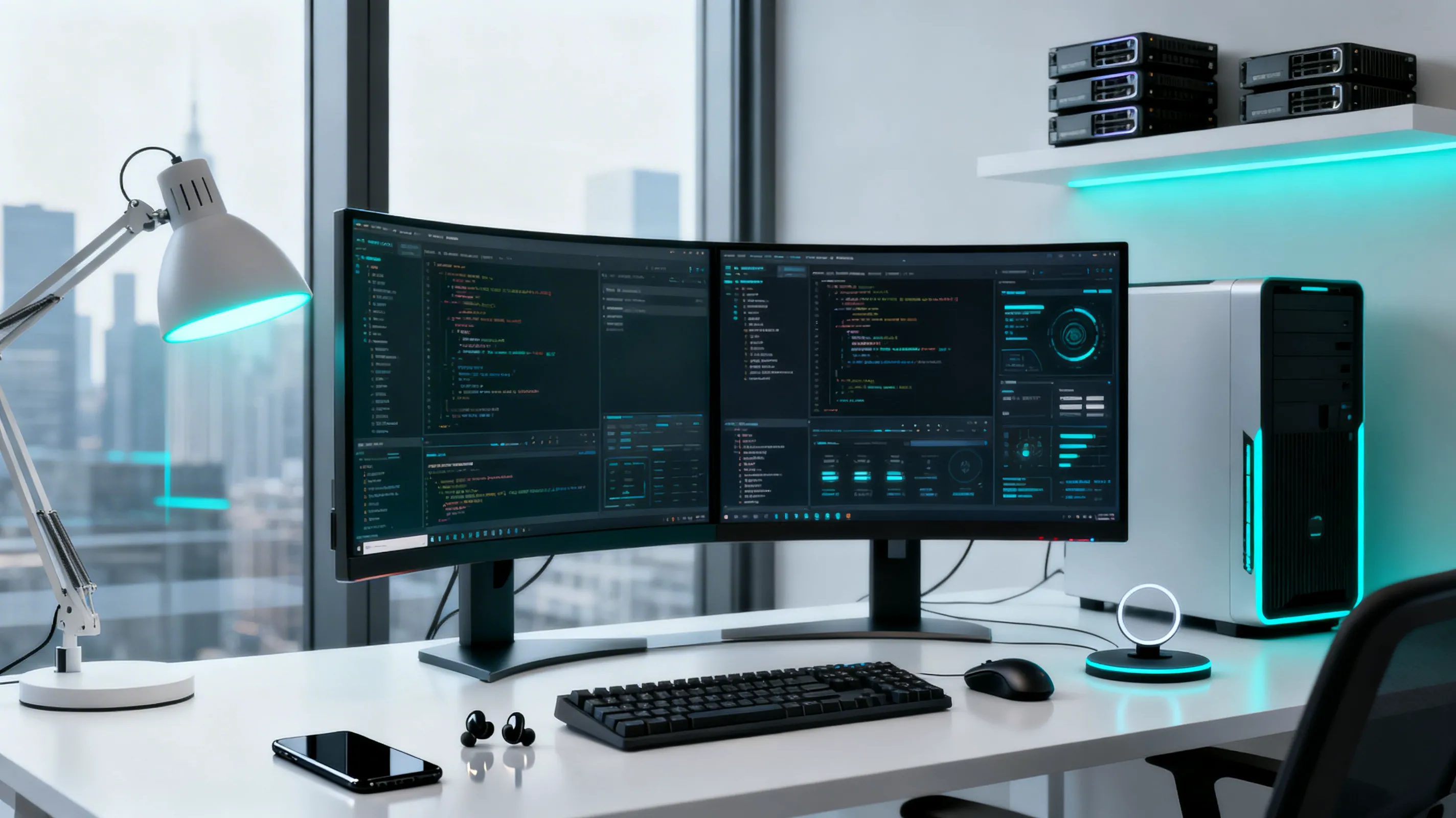 VibeCraft Digital Studio High-Tech Engineering Desk