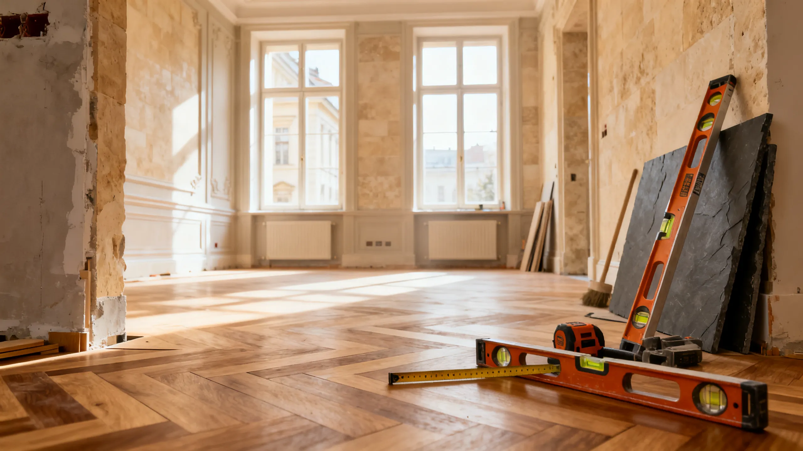 Vienna Altbau apartment renovation carpentry tools