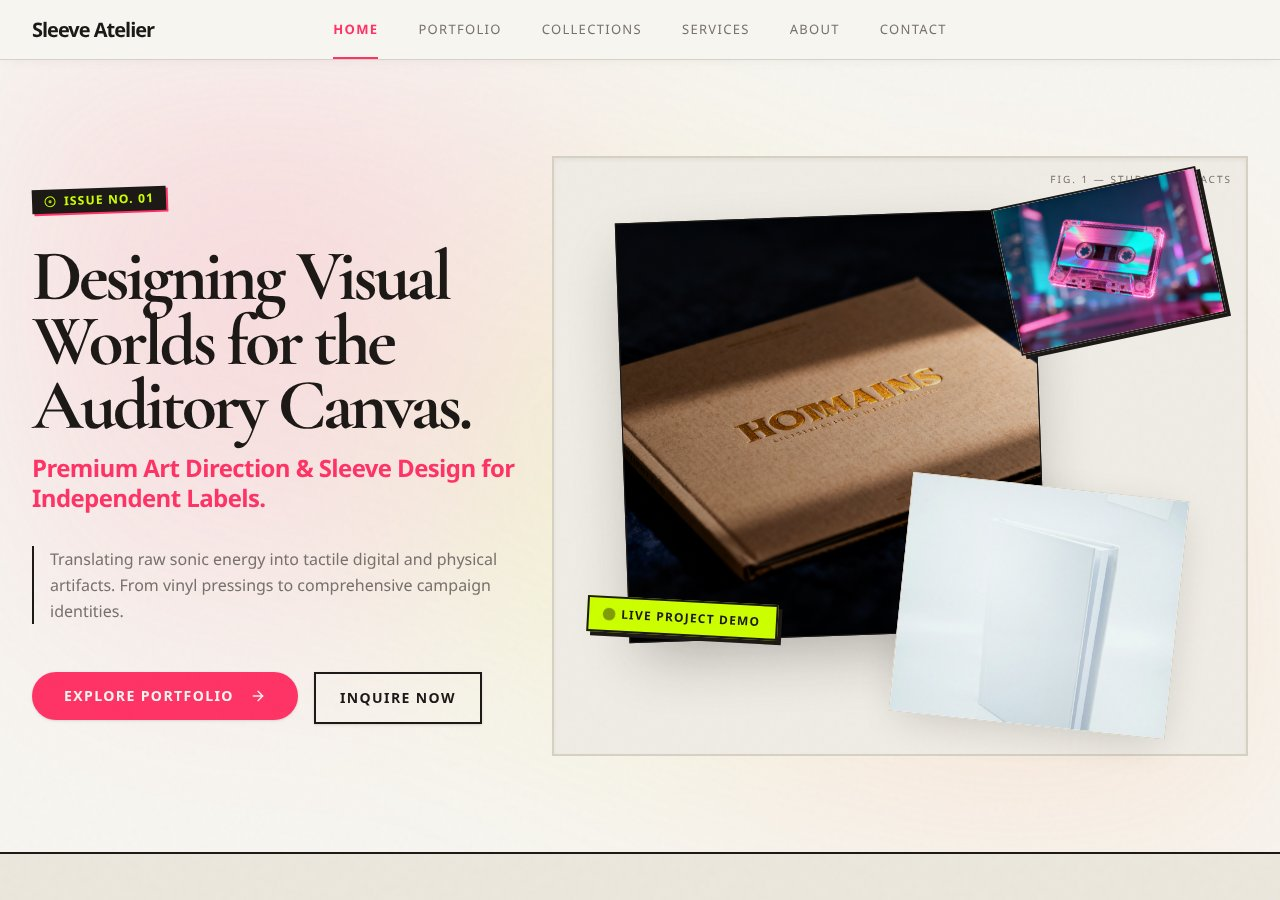 Sleeve Atelier portfolio website preview